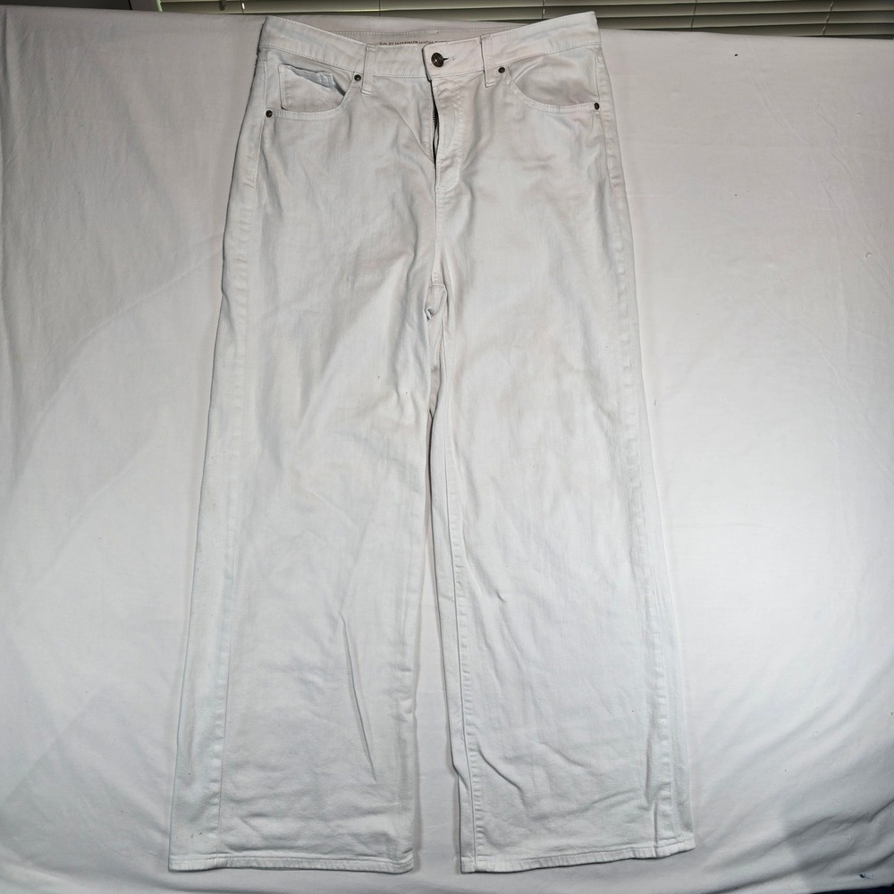 Chicos So Slimming High Rise Wide Leg Jeans White Denim Size 2R 12R 570392384